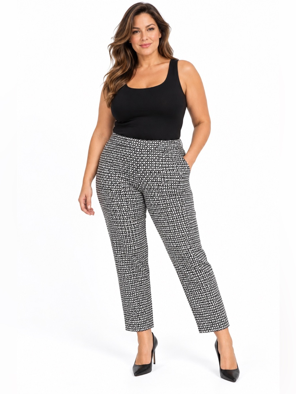 Amanda + Chelsea Geometric Print Stretch Ankle Pants Size 16